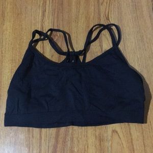 Black strappy sports bra